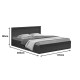 123-000242 Κρεβάτι Olympus pakoworld με συρτάρι σε wenge απόχρωση 140x200εκ