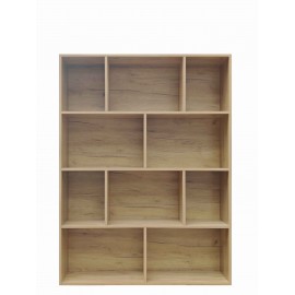 072-000153 Βιβλιοθήκη Evergin pakoworld mdf σε oak απόχρωση 100x30x135εκ