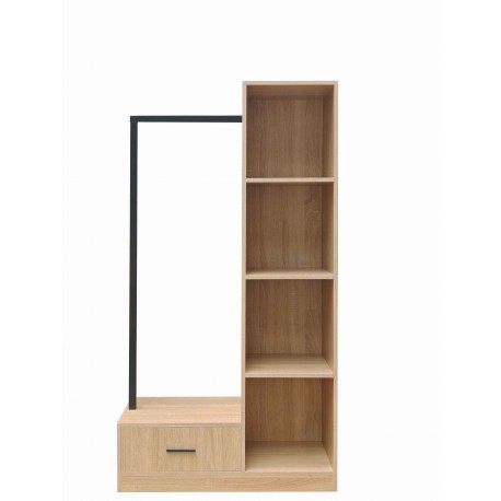 072-000156 Έπιπλο εισόδου Erdeco pakoworld mdf σε φυσική απόχρωση 80x40x150εκ