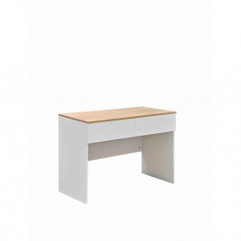 072-000151 Γραφείο εργασίας Beleton pakoworld με συρτάρια mdf σε oak με λευκή απόχρωση 100x50x75εκ