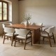 381-000011 Τραπεζαρία Eleganza-Livia pakoworld σετ 7τεμ mdf σε καρυδί-εκρού απόχρωση 180x99x75.8εκ