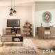 066-000003 Συρταριέρα Boho pakoworld με συρτάρια-ντουλάπι καρυδί μεταλλικά πόδια 79,5x39,5x86εκ