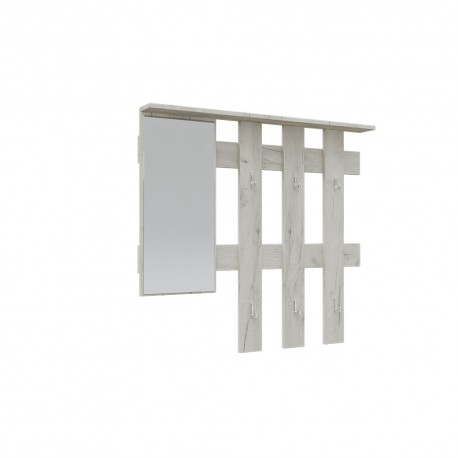 GR-RENOHANG-1 Κρεμάστρα Reno με Καθρέπτη Λευκό 100x10x90cm
