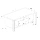 049-000095 Τραπέζι σαλονιού Tracy pakoworld λευκό-γκρι 120x60x48.5εκ