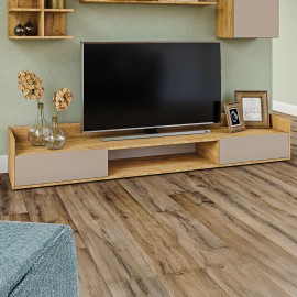 GR-CALTV Έπιπλο TV Callisto Χρυσό Δρυς-Γκρεζ 200x40x30cm