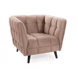 80-2659 FOTEL CASTELLO 1 VELVET C. BEŻ BLUVEL 40 / WENGE