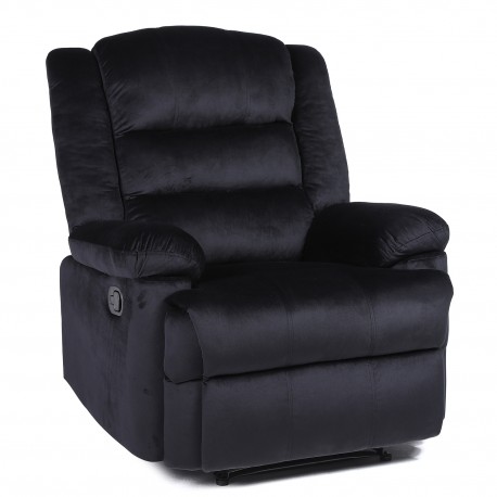 14340031 Πολυθρόνα Ανακλινόμενη ArteLibre CARINAE Μαύρο Βελούδο 93x90x100cm Μαύρο