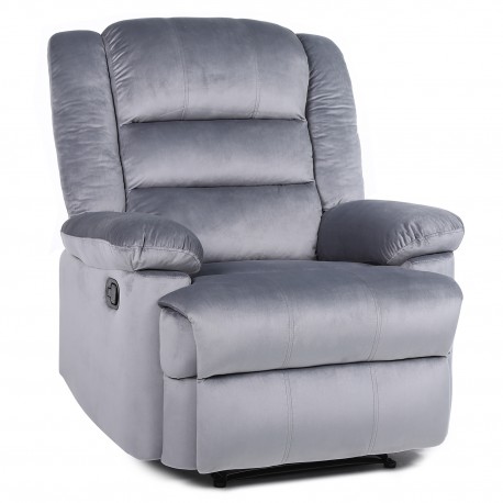 14340032 Πολυθρόνα Ανακλινόμενη ArteLibre CARINAE Γκρι Βελούδο 93x90x100cm Γκρι