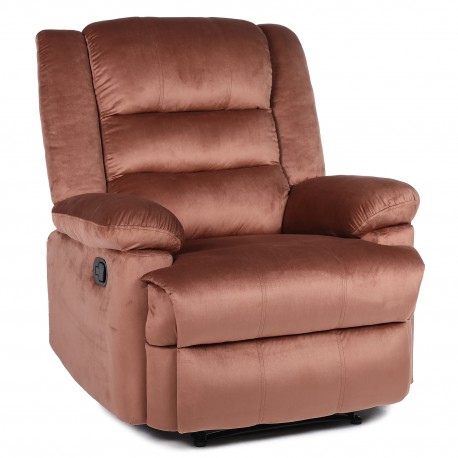 14340033 Πολυθρόνα Ανακλινόμενη ArteLibre CARINAE Καφέ Βελούδο 93x90x100cm Καφέ