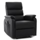 14340034 Πολυθρόνα Ανακλινόμενη ArteLibre RIGIL Με Λειτουργία Μασάζ Μαύρο PU 75x87x102cm Μαύρο