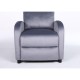 14340046 Πολυθρόνα Ανακλινόμενη ArteLibre TUREIS Γκρι Βελούδο 68x86x99cm Γκρι
