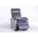 14340046 Πολυθρόνα Ανακλινόμενη ArteLibre TUREIS Γκρι Βελούδο 68x86x99cm Γκρι