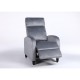 14340048 Πολυθρόνα Ανακλινόμενη ArteLibre ATRIA Γκρι Βελούδο 67.5x90x104cm Γκρι