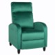 14340050 Πολυθρόνα Ανακλινόμενη ArteLibre ATRIA Πράσινο Βελούδο 67.5x90x104cm Πράσινο