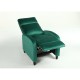 14340050 Πολυθρόνα Ανακλινόμενη ArteLibre ATRIA Πράσινο Βελούδο 67.5x90x104cm Πράσινο