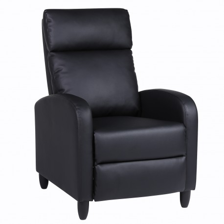 14340052 Πολυθρόνα Ανακλινόμενη ArteLibre ATRIA Μαύρο PU 67.5x90x104cm Μαύρο