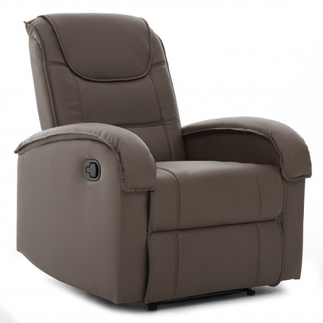14340053 Πολυθρόνα Ανακλινόμενη ArteLibre CELAENO Καφέ PU 80x96x97cm Καφέ