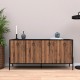 197-000181 Μπουφές Twely pakoworld μελαμίνης καρυδί-μαύρο 160x40,5x79εκ