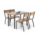60-28709 MILTON table + 4 chairs color: natural / black
