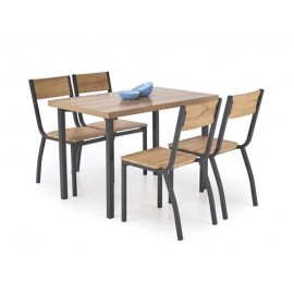 60-28709 MILTON table + 4 chairs color: natural / black