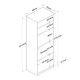 230-000097 Στήλη Rowan pakoworld σε oak-ανθρακί απόχρωση 60x42x182εκ