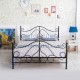 14250006 Κρεβάτι ArteLibre EVELYN Μεταλλικό Semy Glossy Black 210x159x109cm (Στρώμα 150x200cm) Μαύρο