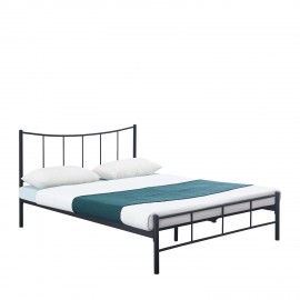 14250017 Κρεβάτι Διπλό ArteLibre ROSE Μαύρο Μέταλλο 208x159x100cm (Στρώμα 150x200cm) Μαύρο