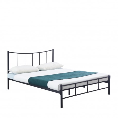 14250017 Κρεβάτι Διπλό ArteLibre ROSE Μαύρο Μέταλλο 208x159x100cm (Στρώμα 150x200cm) Μαύρο