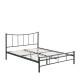 14250017 Κρεβάτι Διπλό ArteLibre ROSE Μαύρο Μέταλλο 208x159x100cm (Στρώμα 150x200cm) Μαύρο