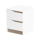 230-000084 Κομοδίνο Verena II pakoworld σε λευκή-sonoma απόχρωση 40x40x50εκ