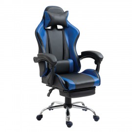 14730012 Καρέκλα Γραφείου ArteLibre Gaming BRAY Μπλε/Μαύρο PVC 67x50x120-127cm Μαύρο/Μπλε