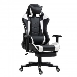 14730014 Καρέκλα Γραφείου ArteLibre Gaming SLIGO Λευκό/Μαύρο PVC 70x55x122-131cm Μαύρο/Λευκό