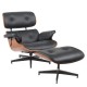 15330023 Πολυθρόνα Relax ArteLibre MIREN Με Υποπόδιο Μαύρο/Καφέ Ξύλο/PU 82x92x78cm Καφέ/Μαύρο/Καρυδί