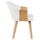 15330026 Καρέκλα Τραπεζαρίας ArteLibre CASSIAN Λευκό/Φυσικό Ξύλο/PU 55x58x78cm Φυσικό/Λευκό