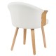 15330026 Καρέκλα Τραπεζαρίας ArteLibre CASSIAN Λευκό/Φυσικό Ξύλο/PU 55x58x78cm Φυσικό/Λευκό