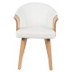 15330026 Καρέκλα Τραπεζαρίας ArteLibre CASSIAN Λευκό/Φυσικό Ξύλο/PU 55x58x78cm Φυσικό/Λευκό