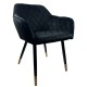 14600155 Καρέκλα Τραπεζαρίας ArteLibre ESPERANZA Μαύρο Βελούδο/Μέταλλο 56x60x81cm Μαύρο