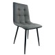 14600175 Καρέκλα Τραπεζαρίας ArteLibre YUCATAN Ανθρακί PU/Μέταλλο 44x55x86cm Γκρι