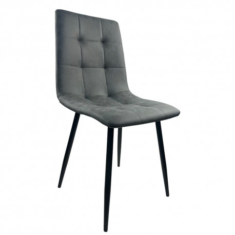 14600175 Καρέκλα Τραπεζαρίας ArteLibre YUCATAN Ανθρακί PU/Μέταλλο 44x55x86cm Γκρι