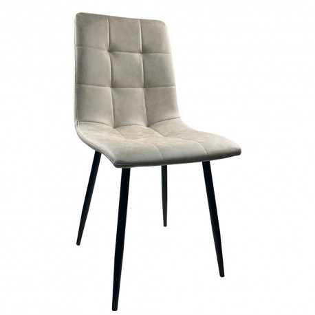 14600176 Καρέκλα Τραπεζαρίας ArteLibre YUCATAN Μπεζ/Μαύρο PU/Μέταλλο 44x55x86cm Μπεζ/Μαύρο