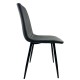 14600178 Καρέκλα Τραπεζαρίας ArteLibre YUCARIA Ανθρακί/Μαύρο PU/Μέταλλο 44x55x86cm Γκρι/Μαύρο