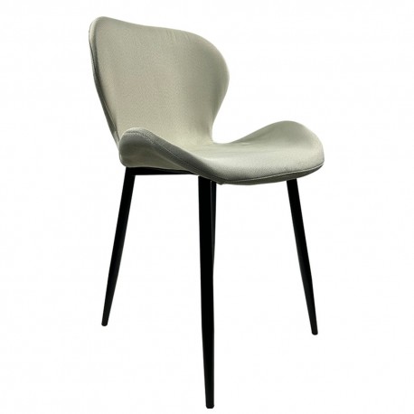 14600180 Καρέκλα Τραπεζαρίας ArteLibre RIOJA Sand/Μαύρο Ύφασμα/Μέταλλο 46x50x80cm Μαύρο/Τιρκουάζ