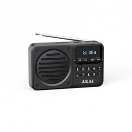 110583-0033 Akai APR-300BK Μαύρο μίνι φορητό ρετρό ραδιόφωνο FM/AM, Bluetooth, USB, microSD