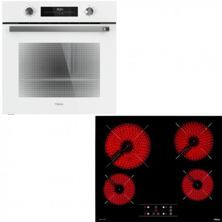 Teka Set HSB 6350WH Πολυλειτουργικός Φούρνος 71lt & TBC 64010 Κεραμική Εστία Αυτόνομη Μαύρη