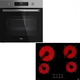 Teka Set HSB 6360 SS Πολυλειτουργικός Φούρνος 71lt & TBC 64010 Κεραμική Εστία Αυτόνομη Μαύρη