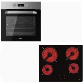 Teka HCB 6646 & TZ 6415 Εντοιχιζόμενος φούρνος Άνω Πάγκου & Κεραμική Εστία 60cm Inox