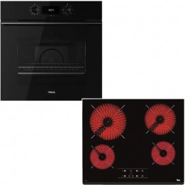 Teka Set HLB 8400FBK Πολυλειτουργικός Φούρνος 71lt & TBC 64010 Κεραμική Εστία Αυτόνομη Μαύρη