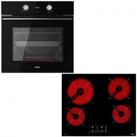 Teka Set HLB 8408 BK Πολυλειτουργικός Φούρνος 71lt & & TBC 64010 Κεραμική Εστία Αυτόνομη Μαύρη