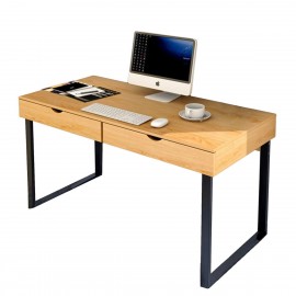 14370005 Γραφείο ArteLibre LAELIA Οξιά 100x48x75cm Καφέ/Μαύρο/Οξιά