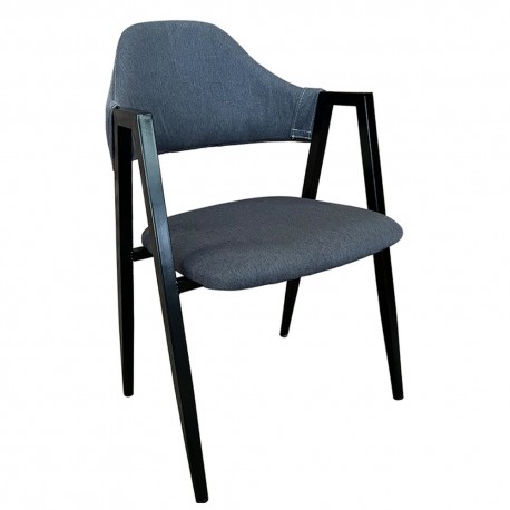14600150 Καρέκλα Τραπεζαρίας ArteLibre SOLANA Γκρι/Μαύρο Ύφασμα/Μέταλλο 51x51x81cm Γκρι/Μαύρο